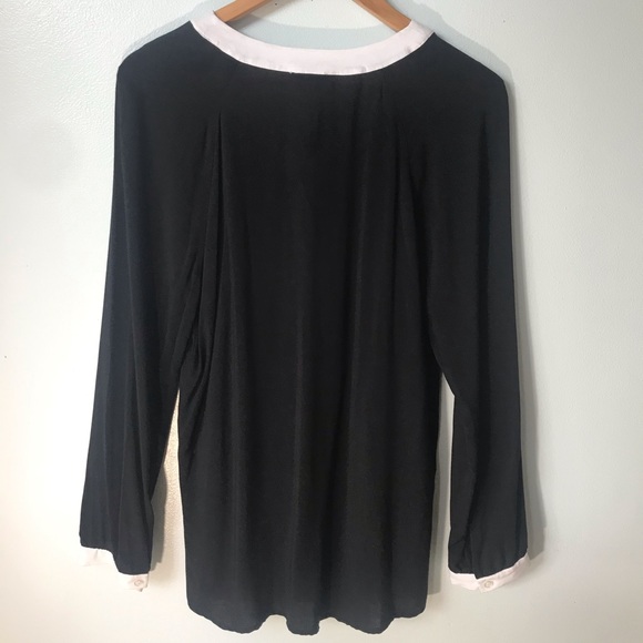 Spence Button Down Blouse Black & White Size Medium - Picture 2 of 4